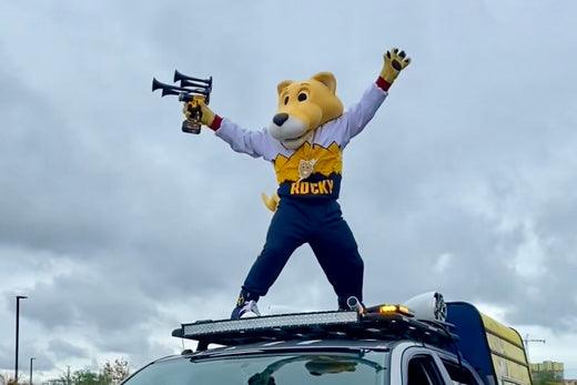 Mascot with Impact Trian Horns