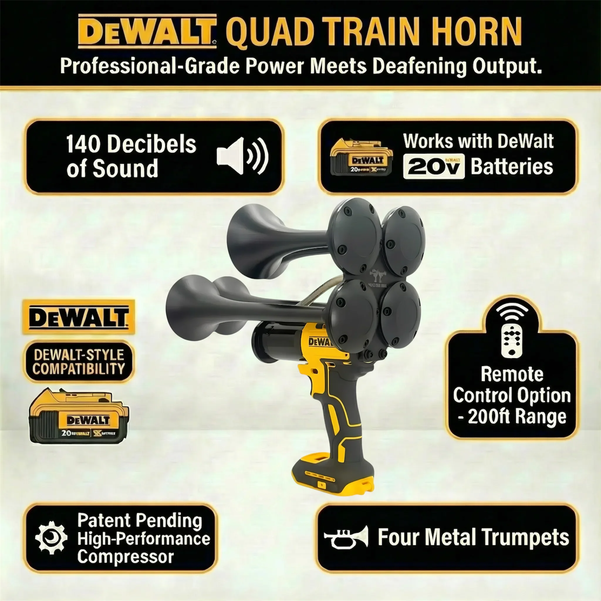 DeWalt Quad Train Horn
