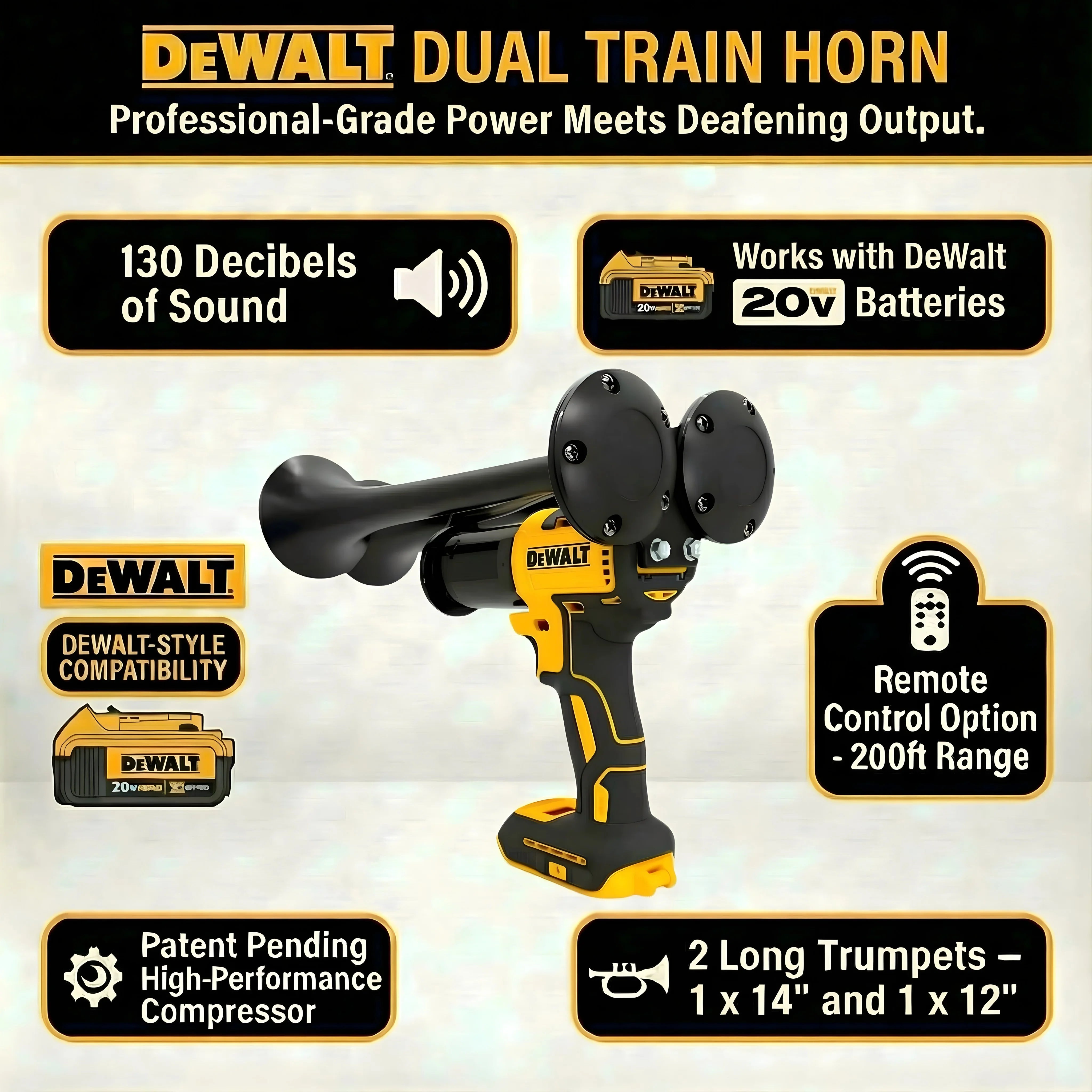 DeWalt Dual Train Horn - Drill Horn