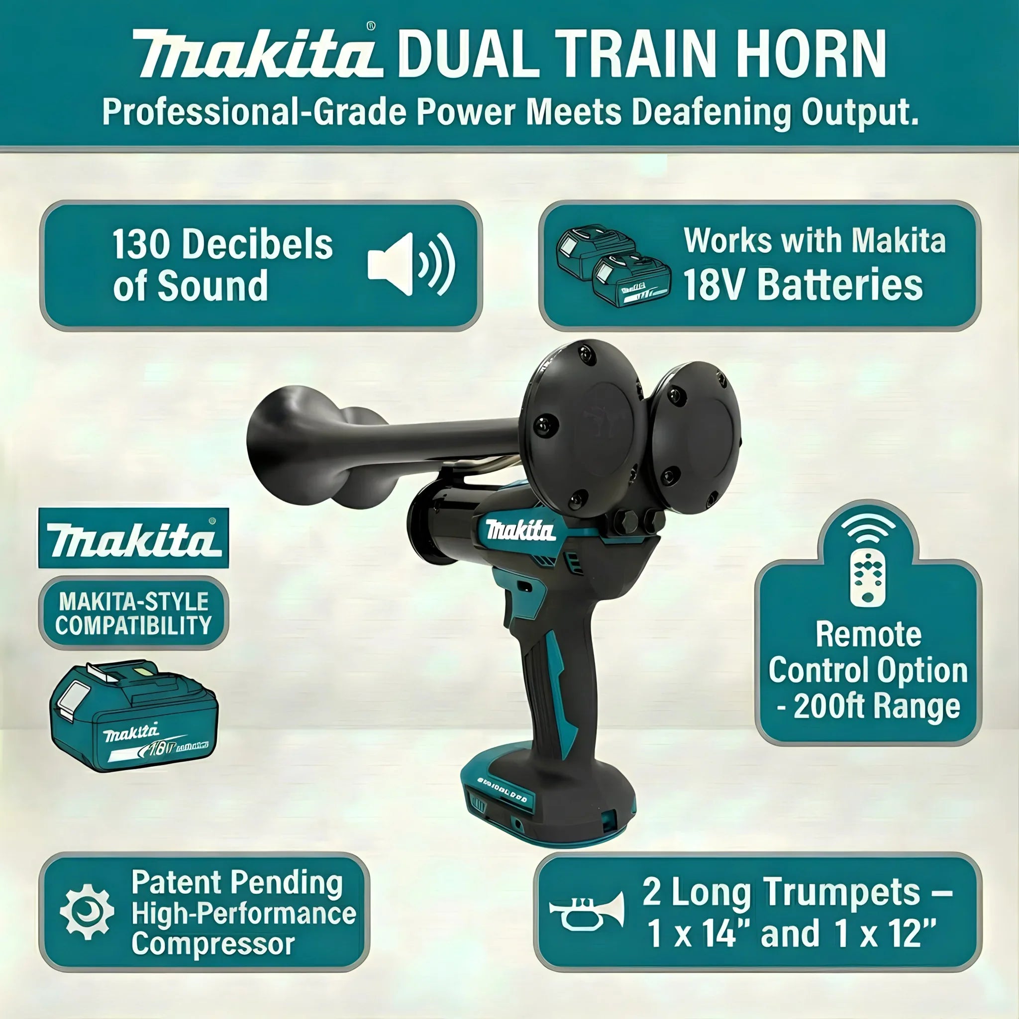 Bocina de tren doble Makita - Bocina de taladro