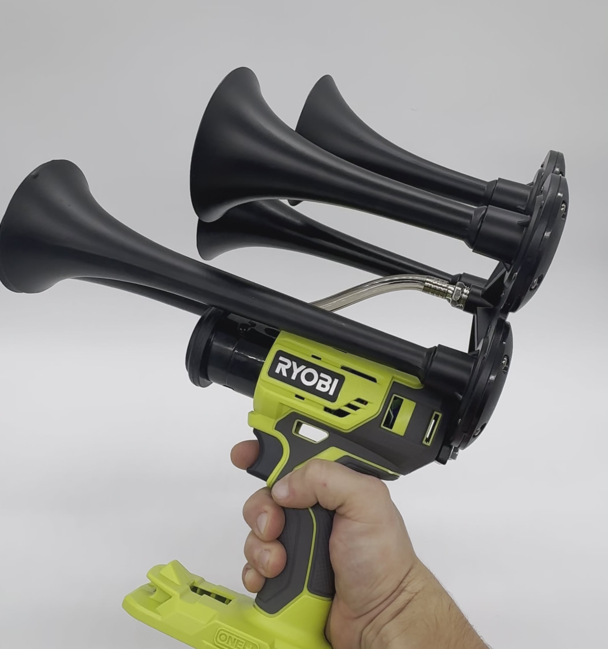 Load video: Ryobi Quintuple Impact Train Horn