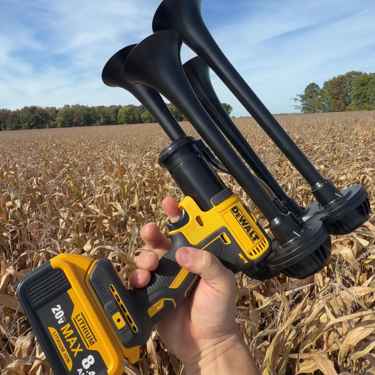 Load video: DeWalt Train Horn Gun - Premium Series